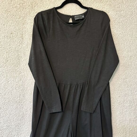 Asos Design Jumpsuit Womens Size 10 Black Flowy Wide Leg Pants Keyhole Back - Picture 7 of 13